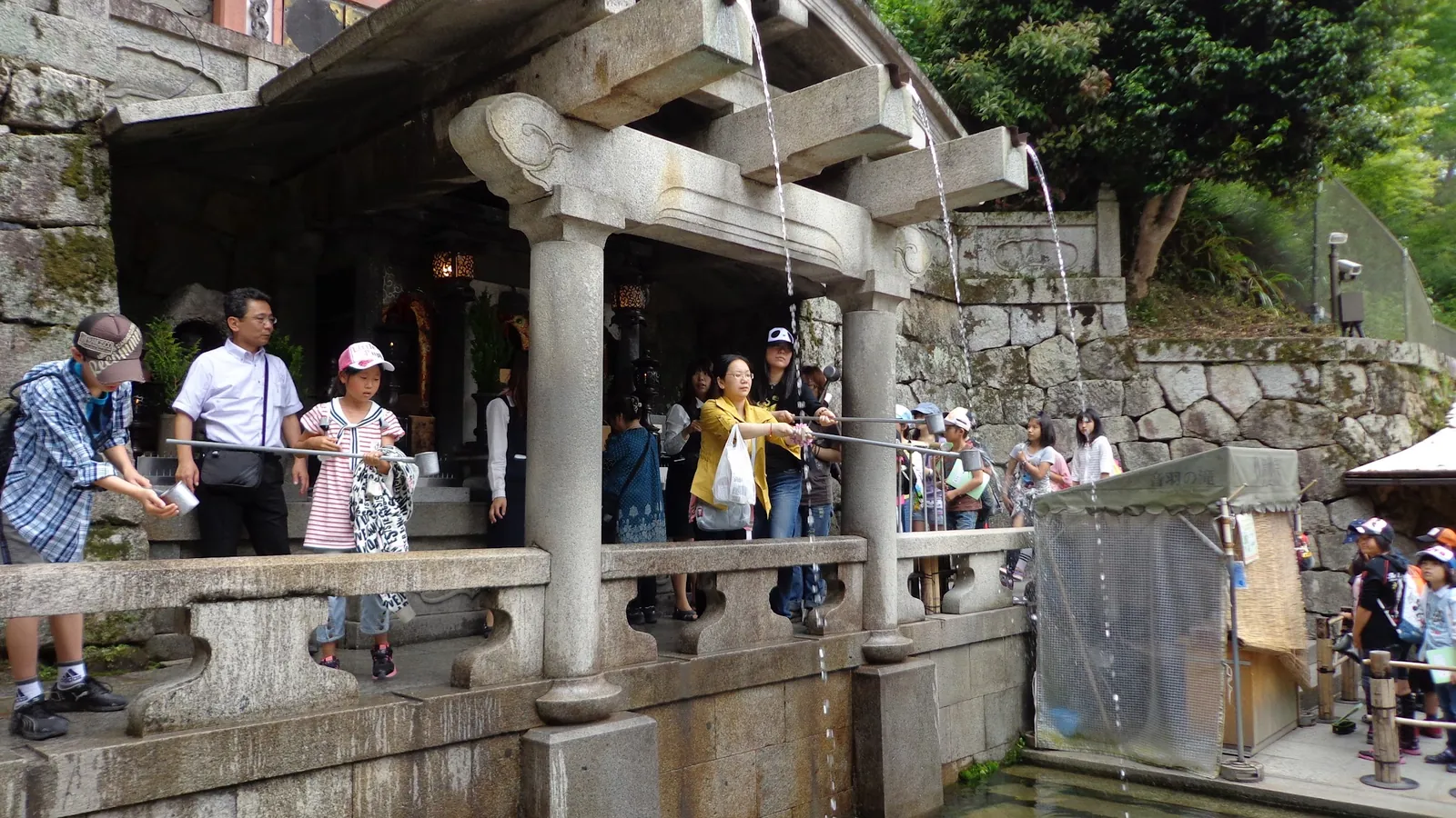 Visitors queueing at Kiyomizu-dera temple, Kyoto